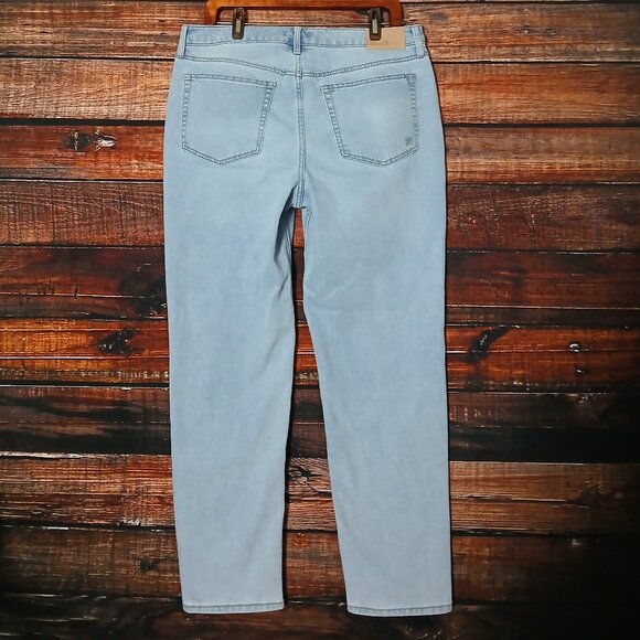 Seven 7 Jeans Size 12 Straight Leg High Rise Light Wash Denim Stretch - Picture 3 of 8
